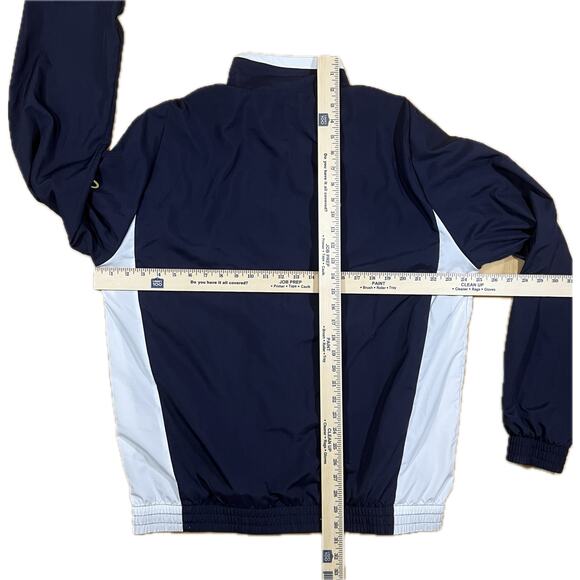 Puma Men’s L Navy Zip Track Jacket Retro Colorblock Athletic Streetwear Y2K Gear - Picture 11 of 11